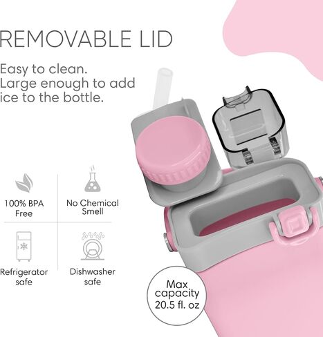 Collapsible Water Bottles, Leakproof Straw Clamping Lid. Reusable Foldable Portable Sports Water Bottle for Gym Camping Hiking Travel Must Have, BPA Free (pink) in Saudi Arabia