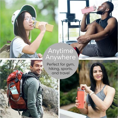 Collapsible Water Bottles, Leakproof Straw Clamping Lid. Reusable Foldable Portable Sports Water Bottle for Gym Camping Hiking Travel Must Have, BPA Free (pink) in Saudi Arabia