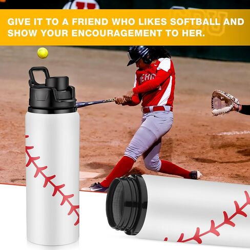 Umigy 10 Pcs Softball Water Bottles Aluminum Softball Gifts Bulk Baseball Tumbler Baseball Sports Bottle with Snap Lid Leak Proof for Kid Team Travel Coffee Gym in Saudi Arabia