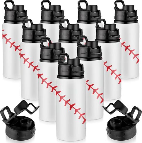 Umigy 10 Pcs Softball Water Bottles Aluminum Softball Gifts Bulk Baseball Tumbler Baseball Sports Bottle with Snap Lid Leak Proof for Kid Team Travel Coffee Gym in Saudi Arabia