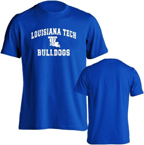 تي شيرت Louisiana Tech Bulldogs بشعار ريترو متعثر وأكمام قصيرة in Saudi Arabia