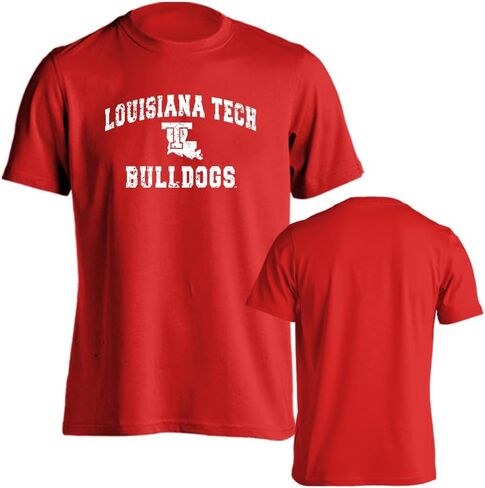 تي شيرت Louisiana Tech Bulldogs بشعار ريترو متعثر وأكمام قصيرة in Saudi Arabia