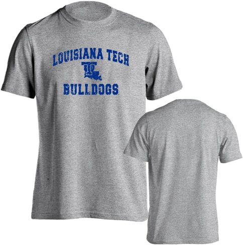 تي شيرت Louisiana Tech Bulldogs بشعار ريترو متعثر وأكمام قصيرة in Saudi Arabia