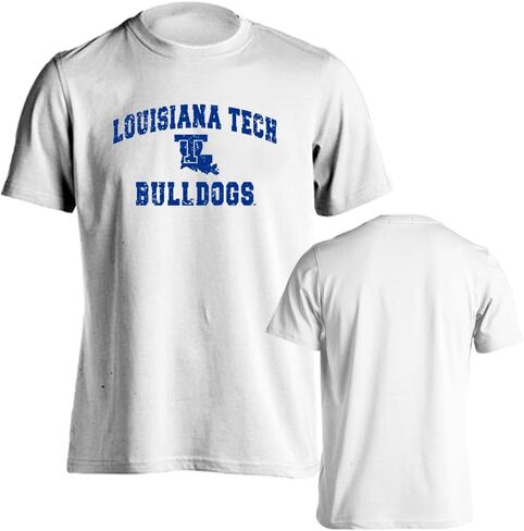 تي شيرت Louisiana Tech Bulldogs بشعار ريترو متعثر وأكمام قصيرة in Saudi Arabia