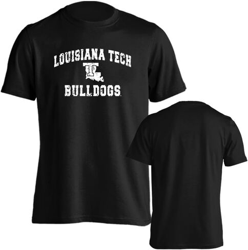 تي شيرت Louisiana Tech Bulldogs بشعار ريترو متعثر وأكمام قصيرة in Saudi Arabia