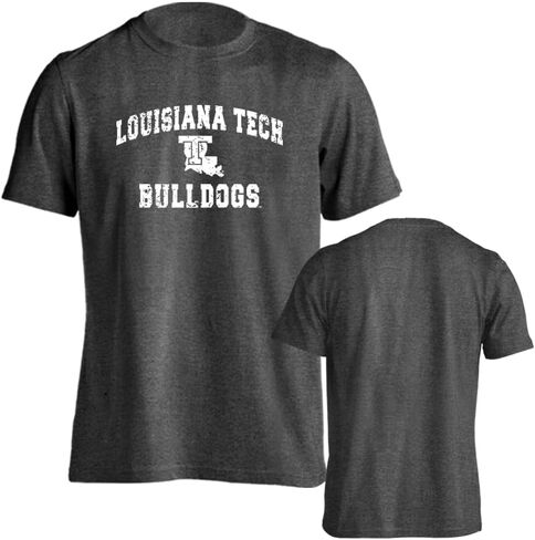تي شيرت Louisiana Tech Bulldogs بشعار ريترو متعثر وأكمام قصيرة in Saudi Arabia