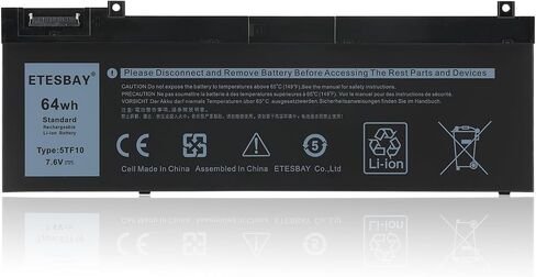 TDW5P Laptop Replacement Battery for Dell Alienware 13 R3 ALW13C D1738 D2718 D2728 D2738 D2838 D2508 D2503S D2506S D2715S Series Notebook Black V9XD7 0V9XD7 4RRR3 04RRR3 JFWX7 0JFWX7 15.2V in Saudi Arabia