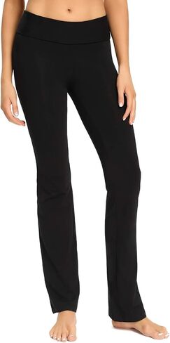 Women's Bootcut Yoga Pants with High Waist Tummy Control Bootleg Jogging Cargo Pants Foldover Flare in Saudi Arabia