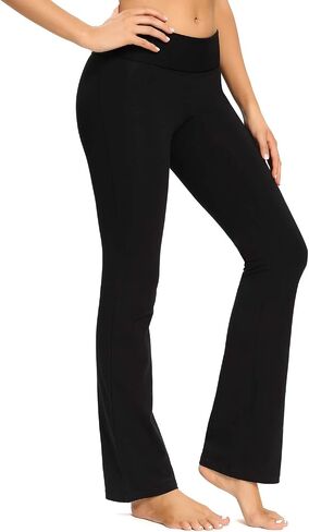 Women's Bootcut Yoga Pants with High Waist Tummy Control Bootleg Jogging Cargo Pants Foldover Flare in Saudi Arabia