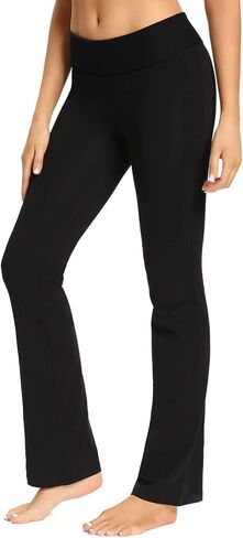 Women's Bootcut Yoga Pants with High Waist Tummy Control Bootleg Jogging Cargo Pants Foldover Flare in Saudi Arabia