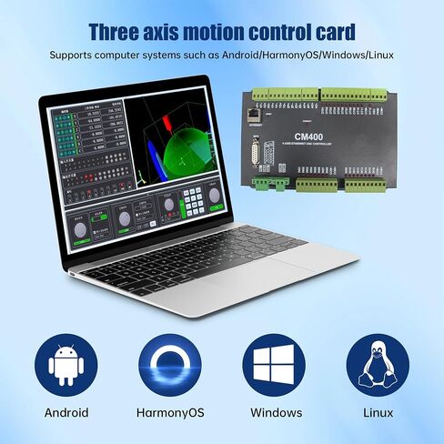RATTMMOTOR CM400 CNC Motion Controller RTCP Offline Standalone System Replaces Mach3, Support PC&Cellphone Control, Support Toolpath Display, CNC Motion Control Card 1000KHz 24VDC in Saudi Arabia
