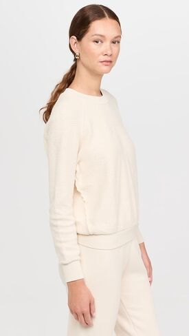 سويت شيرت نسائي من Perfectwhitetee Ziggy Inside Out مصنوع من الصوف بأكمام طويلة ورقبة دائرية in Kuwait