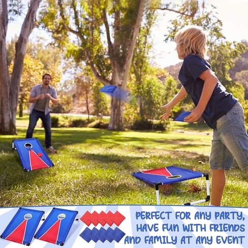 مجموعتان من ألعاب كورنهول الخارجية للأطفال تتضمن لعبة رمي كيس فول الزفاف لوحتين بفتحة كورن مع دعامات و10 أكياس فول، وحقيبة تخزين واحدة، وألعاب كورنهول لألعاب أنشطة الحفلات in Kuwait