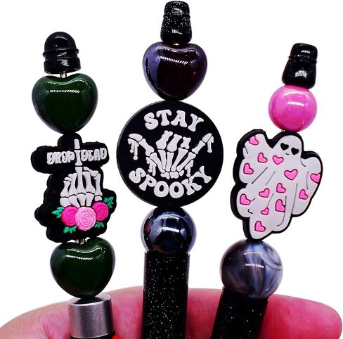 10Pcs Silicone Focal Beads for Pens, Funny Cats Silicone Bead Lovely Beadable Pen Supplies for Keychain Making DIY Gift Necklace Bracelet Jewelry in Saudi Arabia