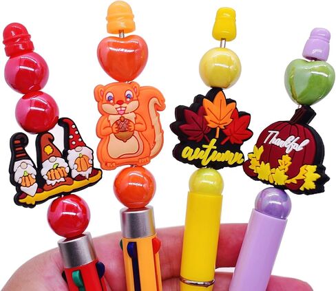 10Pcs Silicone Focal Beads for Pens, Funny Cats Silicone Bead Lovely Beadable Pen Supplies for Keychain Making DIY Gift Necklace Bracelet Jewelry in Saudi Arabia
