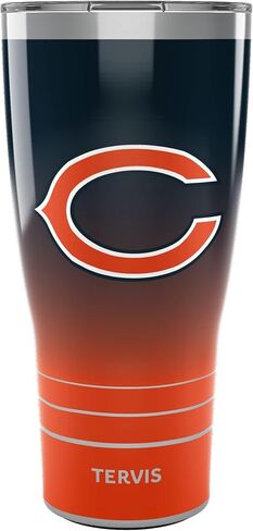Tervis Traveler NFL Chicago Bears - Ombre Triple Walled Insulated Tumbler Travel Cup Keeps Drinks Cold & Hot, 30oz, Stainless Steel in Saudi Arabia