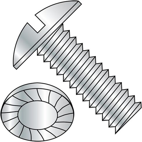 Small Parts 1408MSTS Steel Truss Head Machine Screw, Zinc Plated, Meets ASME B18.6.3, Slotted Drive, Serrated Head, 1/4"-20 Thread Size, 1/2" Length, Fully Threaded, Imported (Pack of 100) in Saudi Arabia