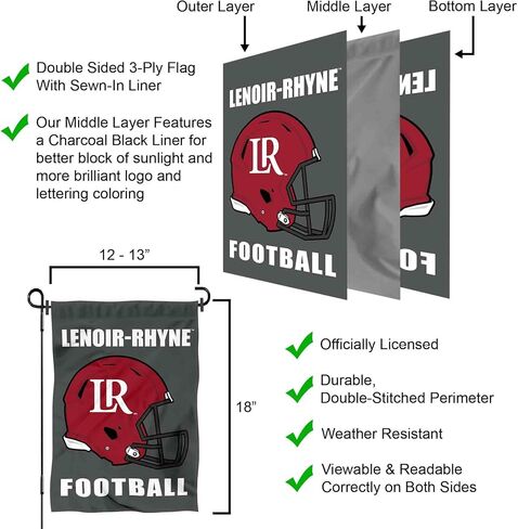 College Flags & Banners Co. Lenoir Rhyne Bears Football Helmet Garden Yard Flag in Saudi Arabia