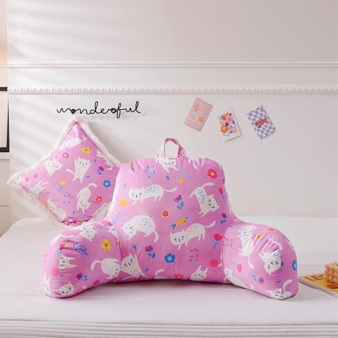 A Nice Night Kids Back Resting Pillow for Reading and Watching TV Bed Rest Pillow to Lounge with Comfortable Back Support Great for The Bed or Couch,Gaming Printed,Matching Cushion Cover in Kuwait