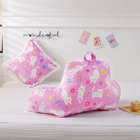 A Nice Night Kids Back Resting Pillow for Reading and Watching TV Bed Rest Pillow to Lounge with Comfortable Back Support Great for The Bed or Couch,Gaming Printed,Matching Cushion Cover in Kuwait