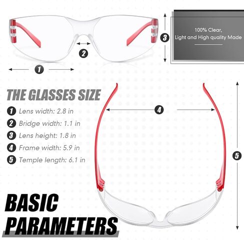 64 Pairs Clear Safety Glasses for Man Woman Protective Glasses with Anti Fog Lens Scratch Impact Resistant Adult Color Temple Wrap Eye Protection Lab Shooting Construction in Saudi Arabia