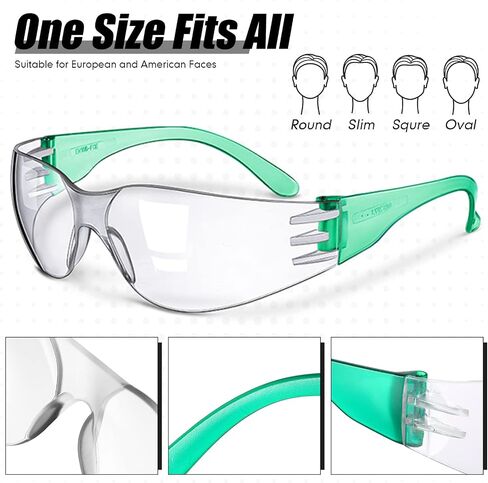 64 Pairs Clear Safety Glasses for Man Woman Protective Glasses with Anti Fog Lens Scratch Impact Resistant Adult Color Temple Wrap Eye Protection Lab Shooting Construction in Saudi Arabia