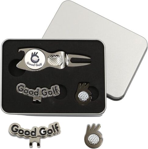 Divot Repair Tool Golf Ball Marker Hat Clip Gift Box Set in Saudi Arabia