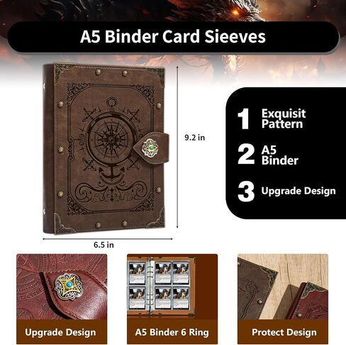 DUROTAN Trading Card Binder,4-Pocket Binder for Trading Cards Holds 240 Cards,Premium Collector Card Album for Standard Cards,Card Collection Folder for MTG,TCG,Yugioh,Game Cards in Saudi Arabia