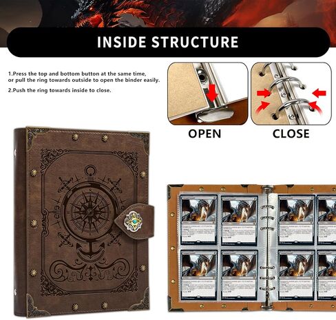 DUROTAN Trading Card Binder,4-Pocket Binder for Trading Cards Holds 240 Cards,Premium Collector Card Album for Standard Cards,Card Collection Folder for MTG,TCG,Yugioh,Game Cards in Saudi Arabia