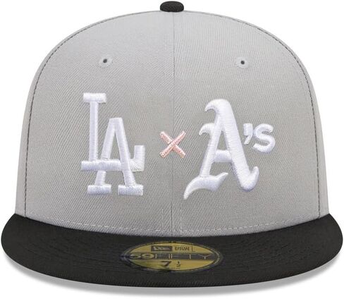 New Era LA Los Angeles Dodgers X Oakland Athletics 59FIFTY Cooperstown 1974 World Series Side Patch Fitted Cap, Hat in Saudi Arabia