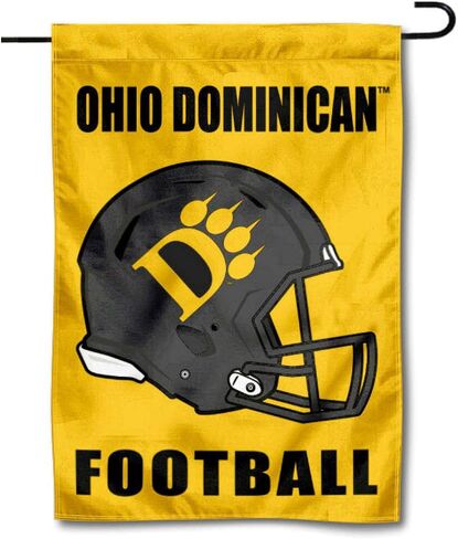 College Flags & Banners Co. Ohio Dominican Panthers Football Helmet Garden Yard Flag in Saudi Arabia