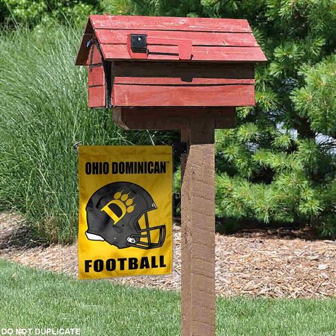 College Flags & Banners Co. Ohio Dominican Panthers Football Helmet Garden Yard Flag in Saudi Arabia