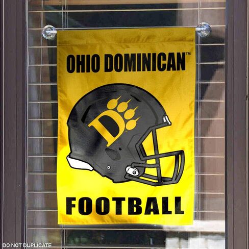 College Flags & Banners Co. Ohio Dominican Panthers Football Helmet Garden Yard Flag in Saudi Arabia