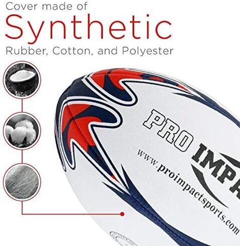 كرة الرجبي Pro Impact Match - كرة من الدرجة الاحترافية، شديدة التحمل ومتينة - مثالية للمباريات الطويلة واللعب، مقاس 5 ألوان متنوعة in Kuwait