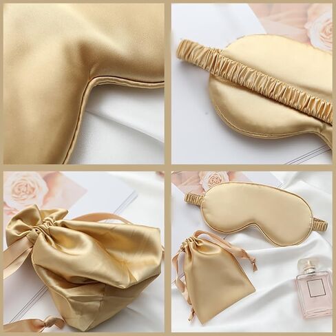 3 Pcs Artificial Silk Sleep Masks Set Satin Sleeping Eye Mask Hair Scrunchies Night Blindfold Blackout Eyeshades Eye Cover Wedding Bridesmaid Gifts White in Saudi Arabia