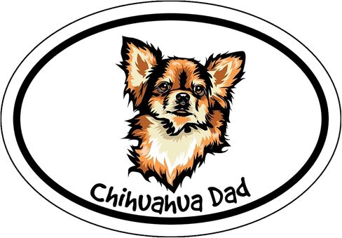 ملصق فينيل Wickedgoodz Chihuahua Dad - ملصق بيضاوي لجرو الكلب - لأجهزة الكمبيوتر المحمولة والنوافذ والسيارات والشاحنات والمصدات الجدارية in Saudi Arabia