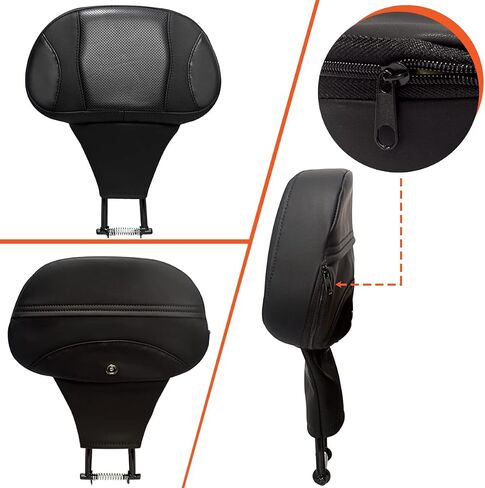 Adjustable Rider Backrest, Detachable Plug-in Driver Backrest Pad w/Mounting Kit for Harley Touring 2009-2024,for CVO Road Glide Street Glide Tri Glide FLHTK/L Electra Glide Road King,Style 3 in Saudi Arabia