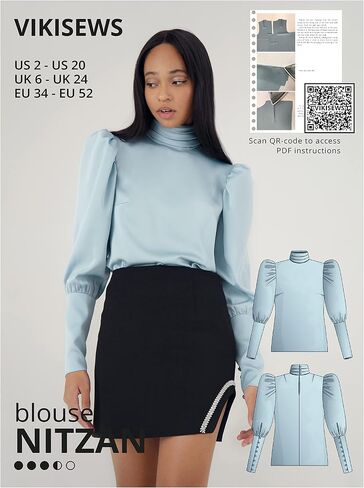 Sewing Patterns for Women - Liza Blouse Sewing Pattern for Women, Size US2 - US20 Plus Size - Appropriate for Beginners with Easy to Follow Sewing Instruction in Saudi Arabia