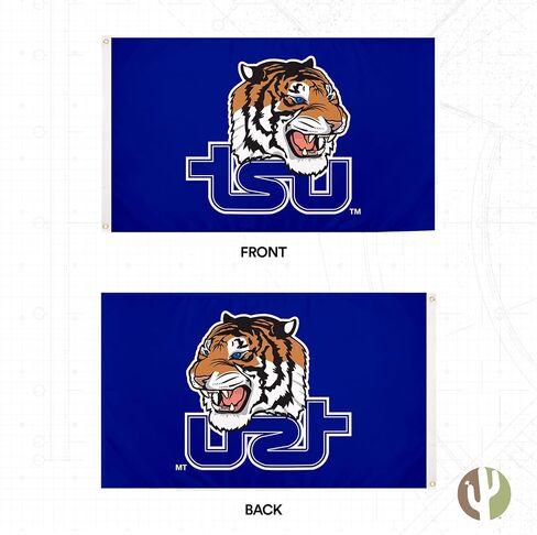 لافتات علم جامعة ولاية تينيسي الصحراوية والصبار TSU Tigers أعلام 100% بوليستر للاستخدام الداخلي والخارجي 3x5 (نمط 2a) in Saudi Arabia