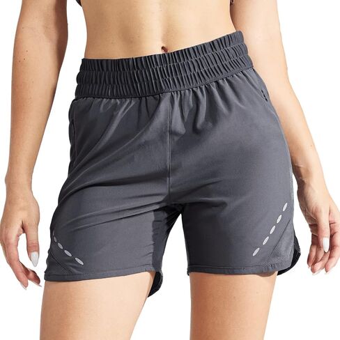 شورت جري نسائي مع بطانة من MIER - شورت رياضي سريع الجفاف 5 بوصات مع جيوب، خصر مرن وخفيف الوزن in Kuwait