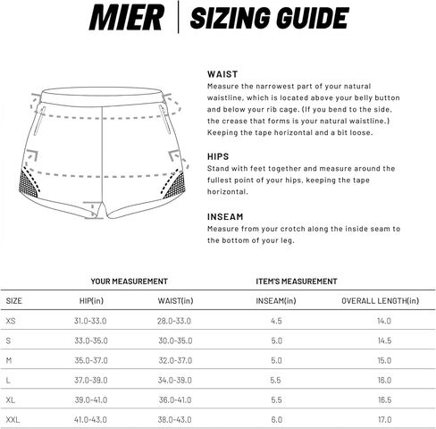 شورت جري نسائي مع بطانة من MIER - شورت رياضي سريع الجفاف 5 بوصات مع جيوب، خصر مرن وخفيف الوزن in Kuwait