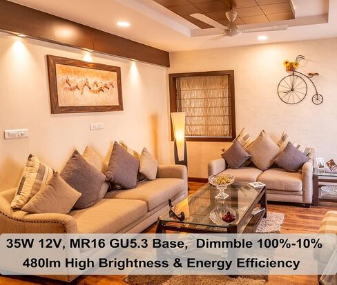 Vinaco MR16 لمبة هالوجين 50W 12V، 6 حزمة MR16 لمبة عكس الضوء، طويلة الأمد MR16 GU5.3 لمبة 50W، 2800K MR16 أبيض دافئ مع قاعدة GU5.3، هالوجين MR16 50W للمناظر الطبيعية، أضواء المسار، والألياف البصرية in Saudi Arabia