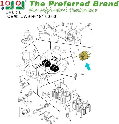 10L0L عربة جولف 48 فولت وعاء شاحن (OEM # JW9-H6181-00-00) لياماها G29 Electrice 2011-up، DC وعاء Powerwise استبدال بالحبل in Saudi Arabia