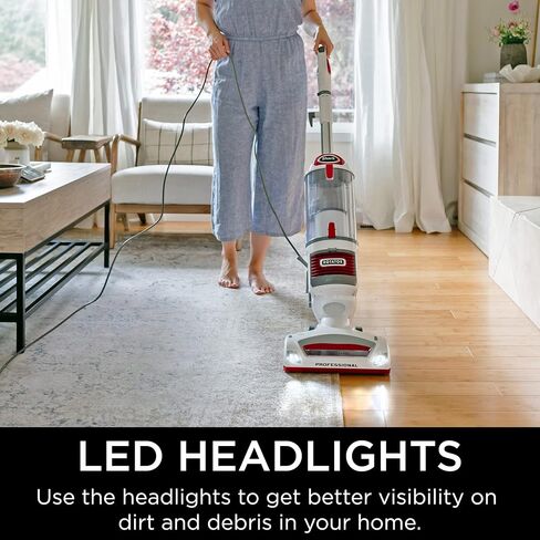 مكنسة Shark NV501 Rotator الاحترافية القابلة للرفع مع فلتر HEPA، توجيه دوار، مصابيح أمامية LED، أداة تنجيد واسعة، فرشاة غبار وأداة شق، أبيض/أحمر، 12، 18، 14. in Kuwait