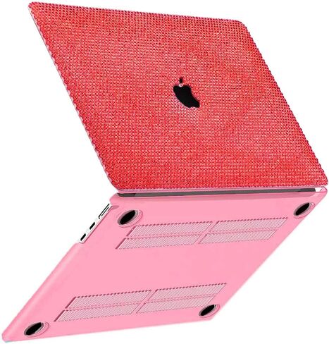 حافظة MacBook Air 13 بوصة لامعة من حجر الراين 2022 2021 2020 2019 2018 الإصدار M1 A2337 A2179 A1932 Touch ID، حافظة ماسية لامعة لامعة أنيقة فاخرة من الكريستال اللامع للنساء والفتيات in Kuwait