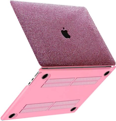 حافظة MacBook Air 13 بوصة لامعة من حجر الراين 2022 2021 2020 2019 2018 الإصدار M1 A2337 A2179 A1932 Touch ID، حافظة ماسية لامعة لامعة أنيقة فاخرة من الكريستال اللامع للنساء والفتيات in Kuwait