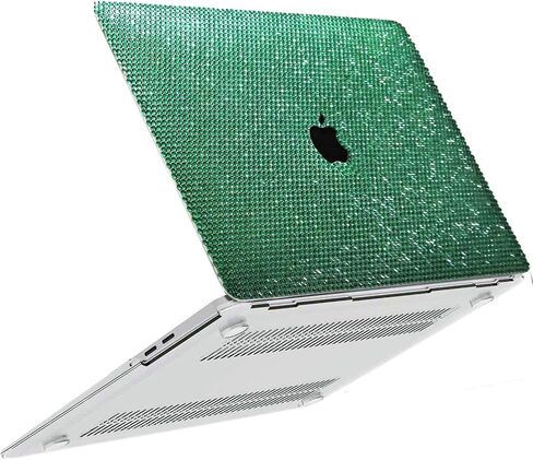 حافظة MacBook Air 13 بوصة لامعة من حجر الراين 2022 2021 2020 2019 2018 الإصدار M1 A2337 A2179 A1932 Touch ID، حافظة ماسية لامعة لامعة أنيقة فاخرة من الكريستال اللامع للنساء والفتيات in Kuwait