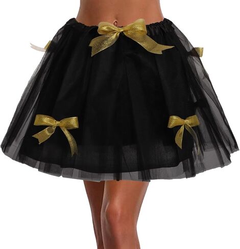 Tgirls Women's Tutu Skirt Bow Tulle Tutus Layered Ballet Dance Skirts Puffy Party Costume Skirt for Girls in Saudi Arabia