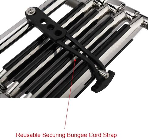 سلم متداخل بأربع خطوات، سلم بحري، سلم متداخل من الفولاذ المقاوم للصدأ، منزلق أسفل المنصة، سلم صعود مع براغي تثبيت وحزام تثبيت in Kuwait