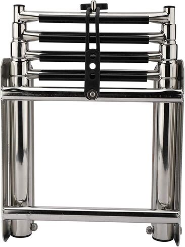 سلم متداخل بأربع خطوات، سلم بحري، سلم متداخل من الفولاذ المقاوم للصدأ، منزلق أسفل المنصة، سلم صعود مع براغي تثبيت وحزام تثبيت in Kuwait